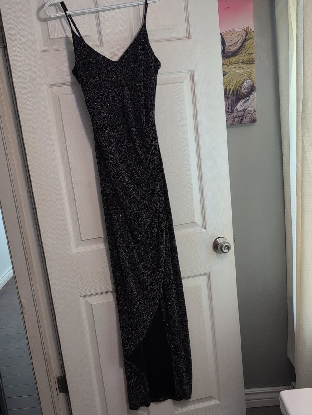 Eclipse Black Sparkle Slip Maxi Dress